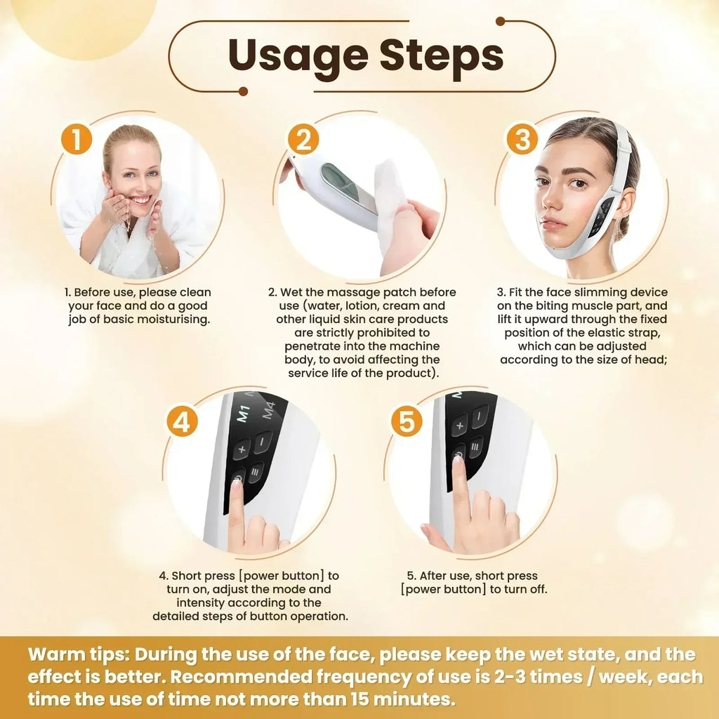 Aparelho elétrico de lifting facial V-Face (6 modos)