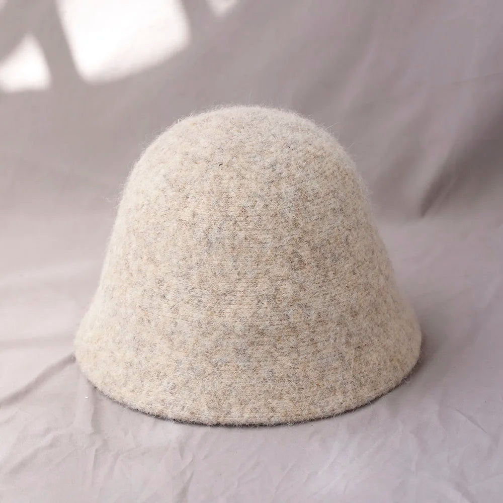 Chapéu bucket feminino de lã