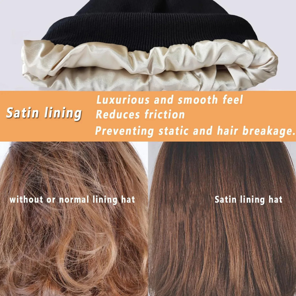 Gorro feminino forrado com cetim