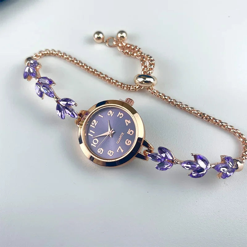 Relógio feminino pulseira com strass