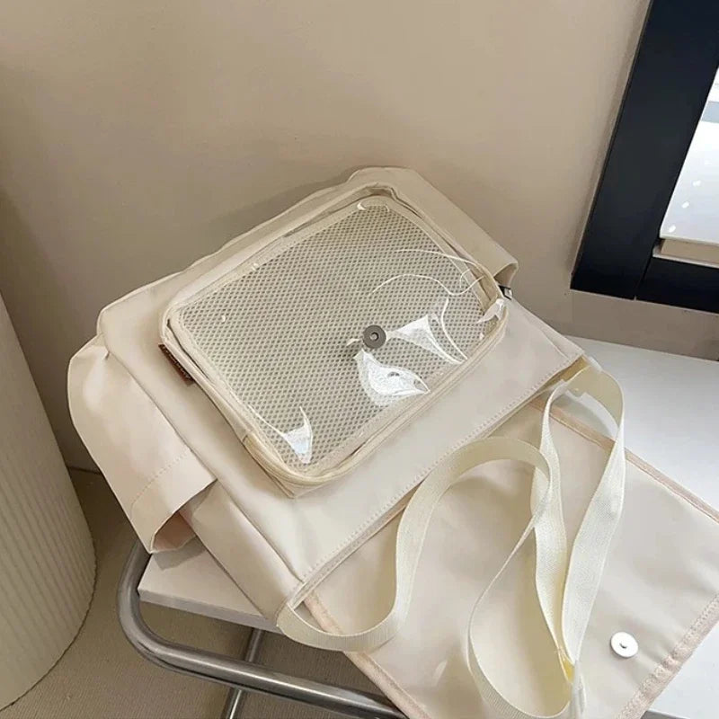 Bolsa transversal Y2K com janela transparente