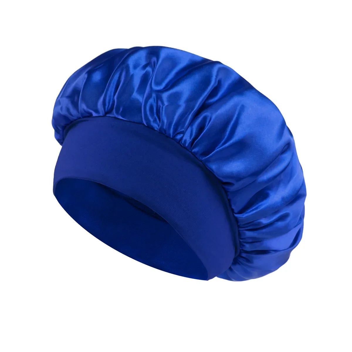 Touca de cetim para dormir com faixa larga