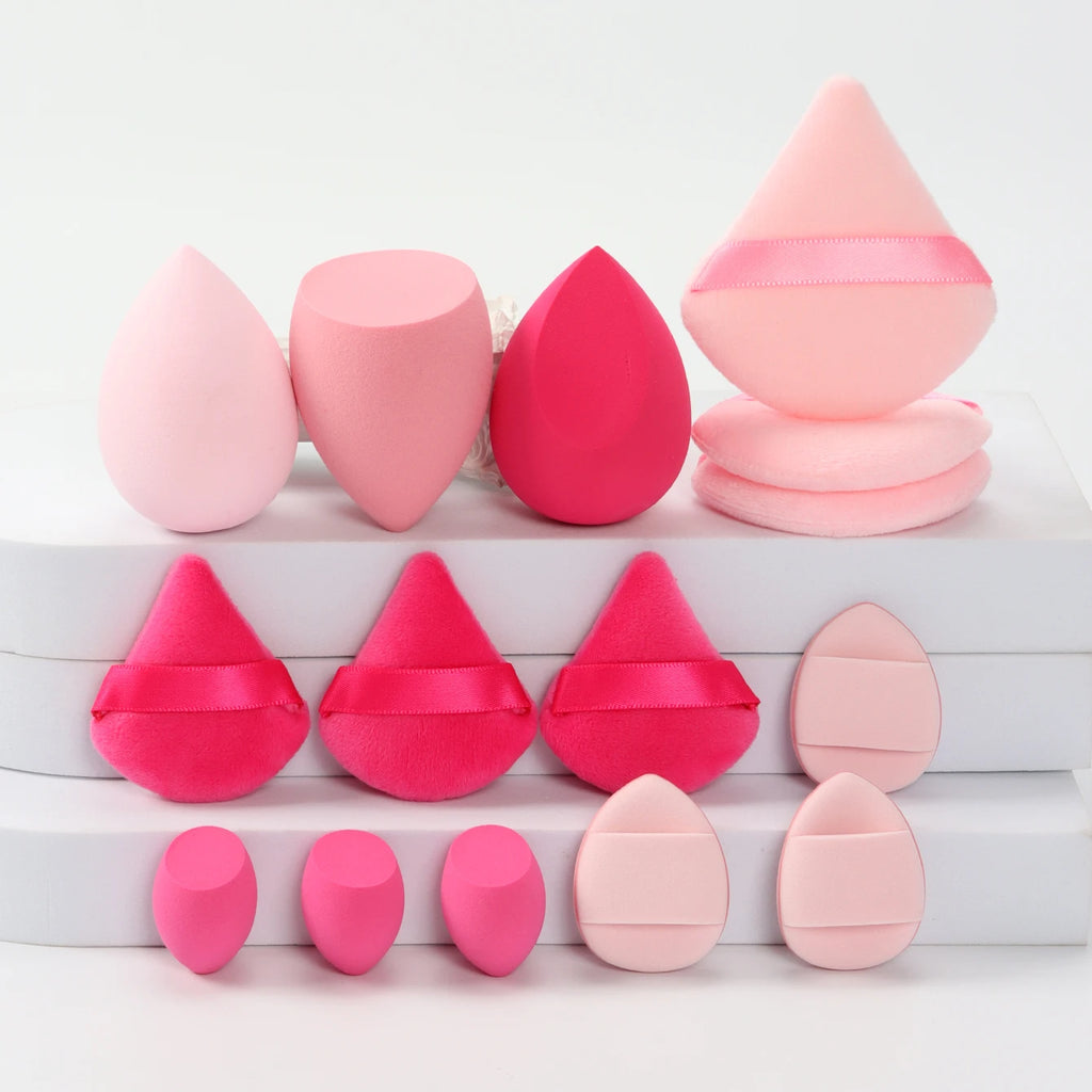 Kit de puffs e esponjas de maquiagem (15 peças)