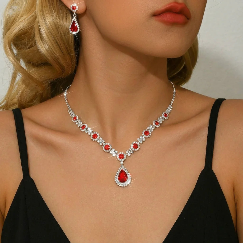 Conjunto colar e brincos gota