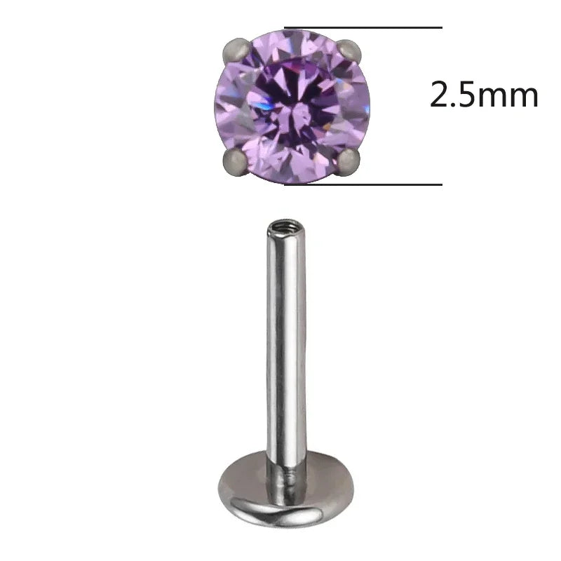 Piercing de titânio com zircônia