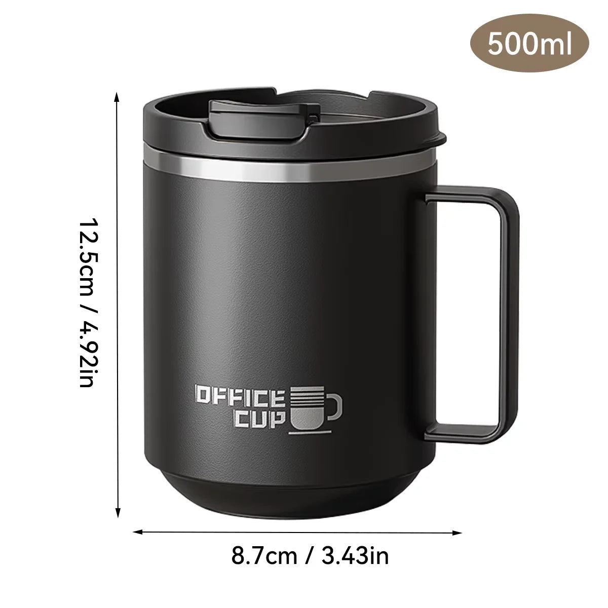 Caneca térmica de aço inox com tampa