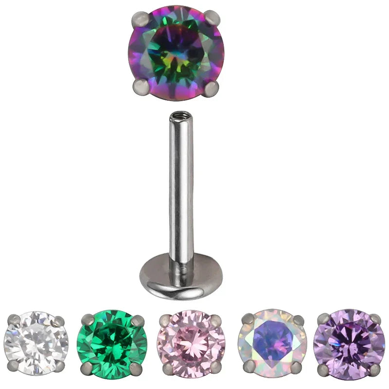 Piercing de titânio com zircônia
