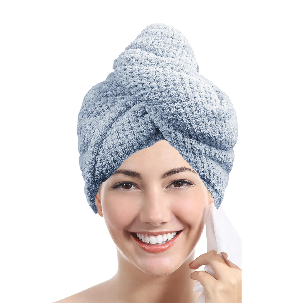 Toalha turbante texturizada para cabelo