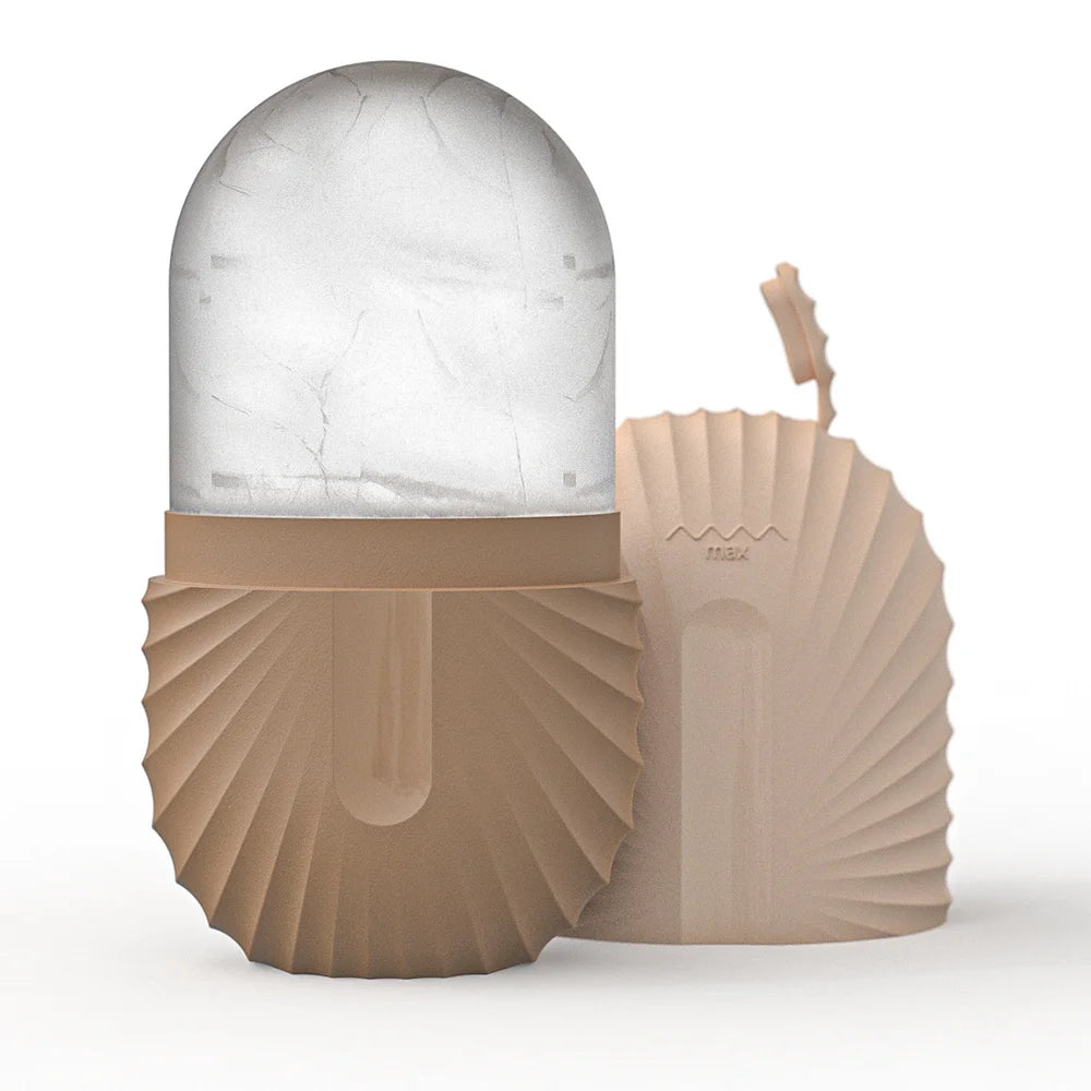 Rolo de gelo facial em aço inox com gua sha