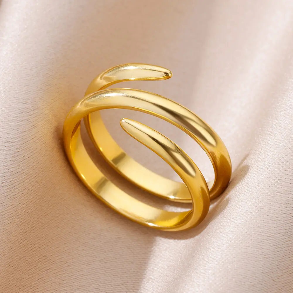 Anel feminino em aço inox 316L dourado