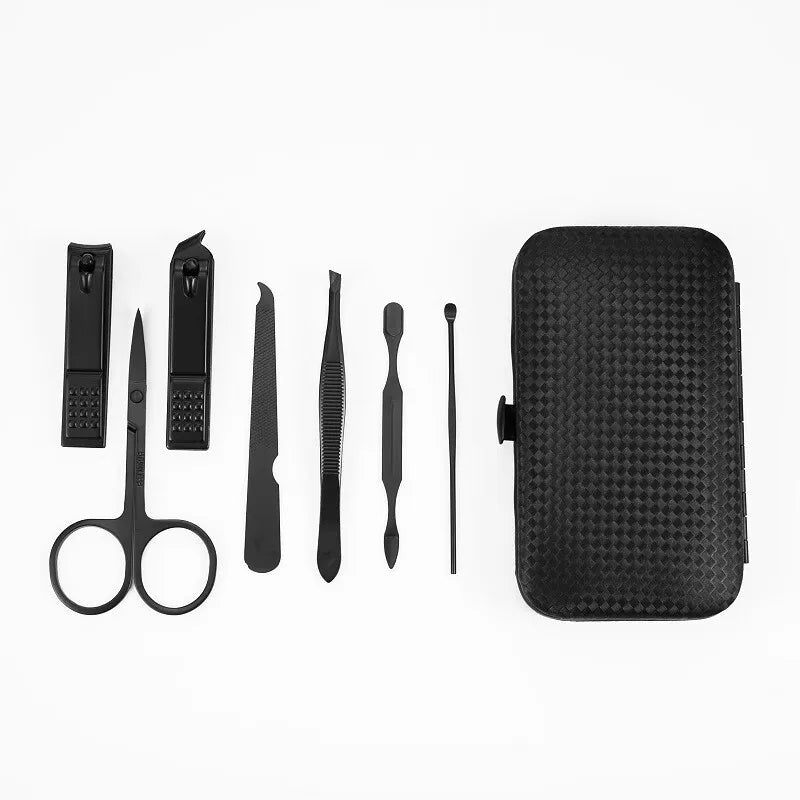 Kit manicure profissional com estojo de couro
