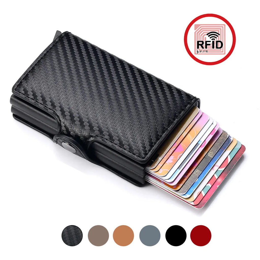 Carteira masculina de fibra de carbono com RFID