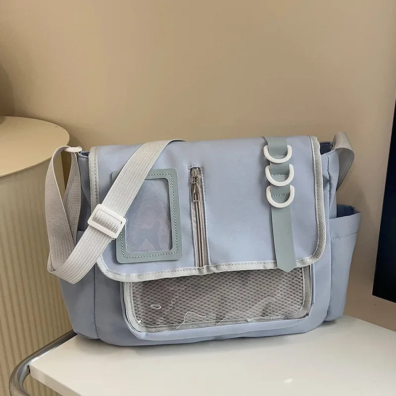 Bolsa transversal Y2K com janela transparente