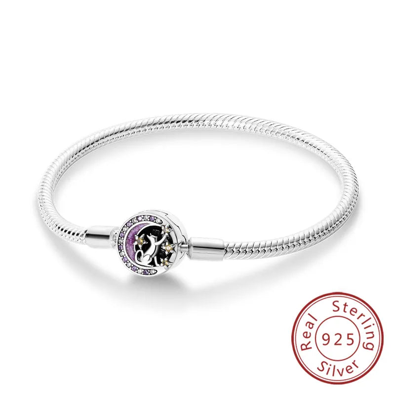 Pulseira de berloques em prata 925 com corações